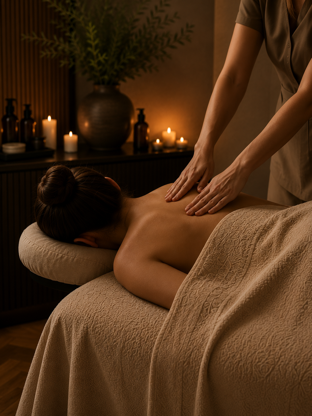 Close detail of professional massage treatment