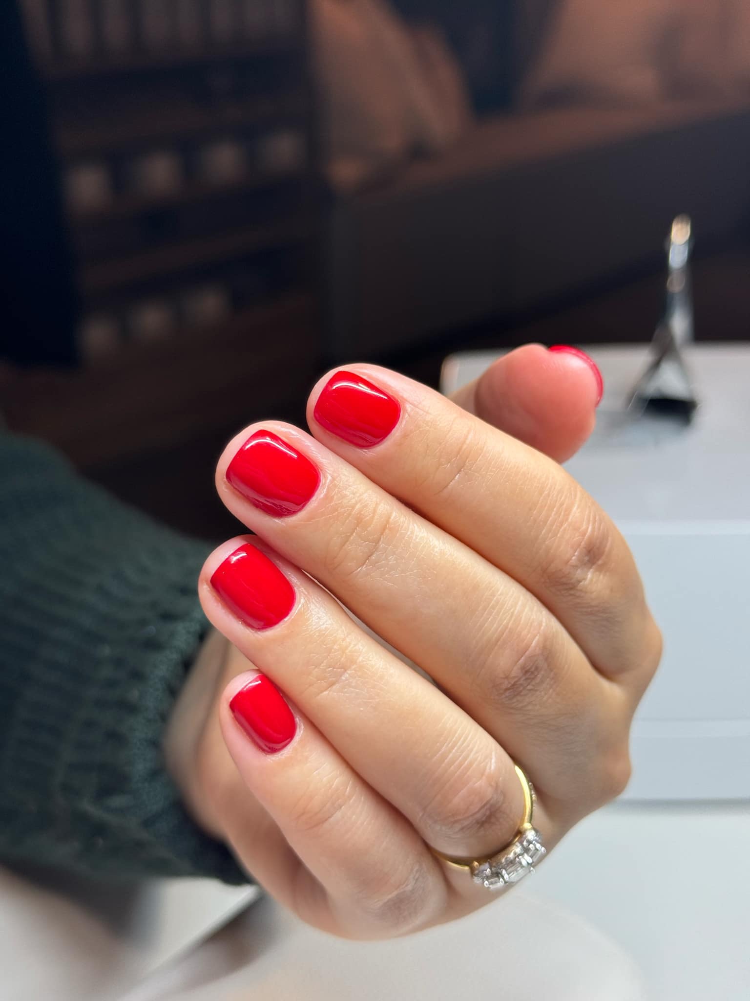 Classic glossy red manicure
