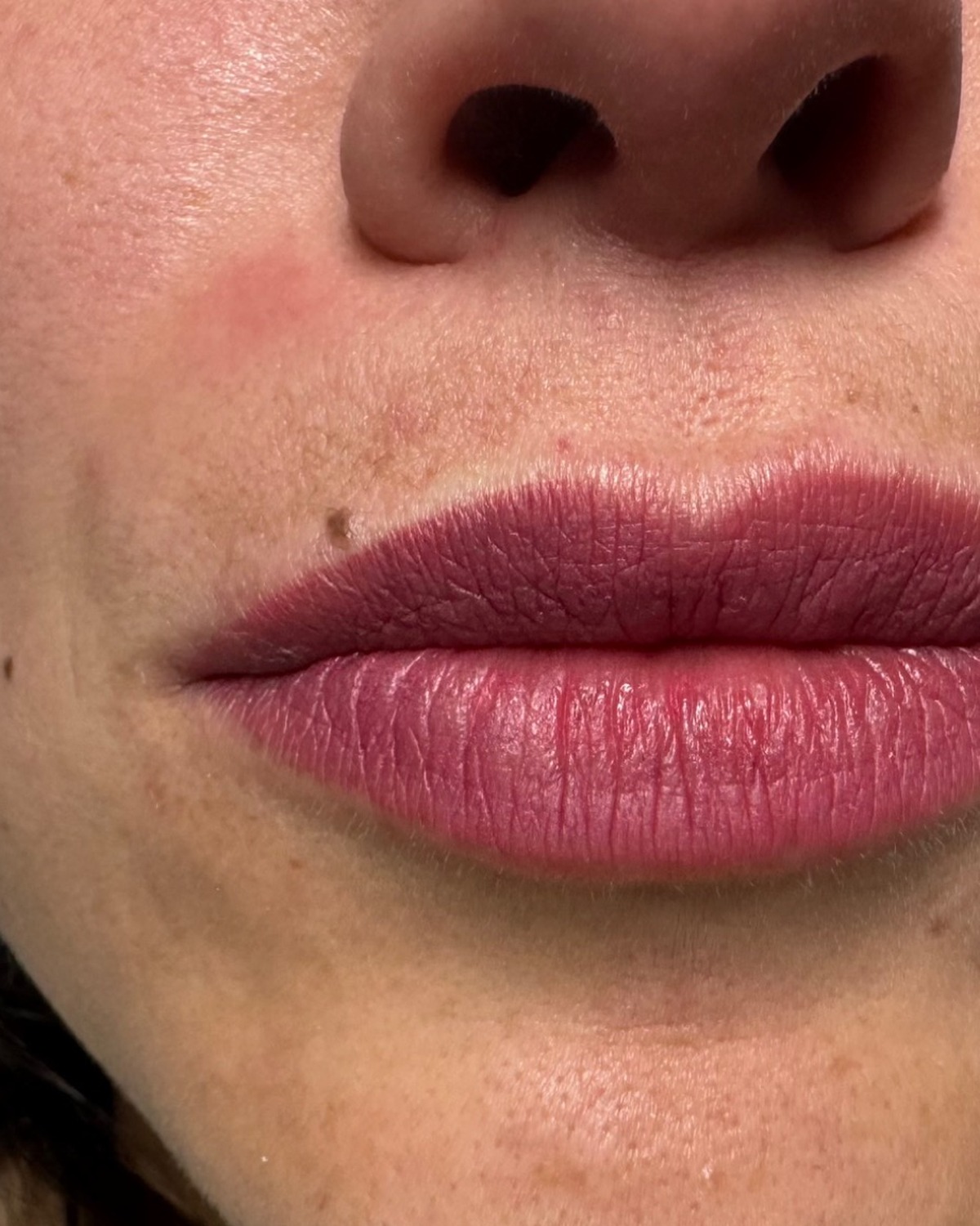Lip blush permanent makeup result