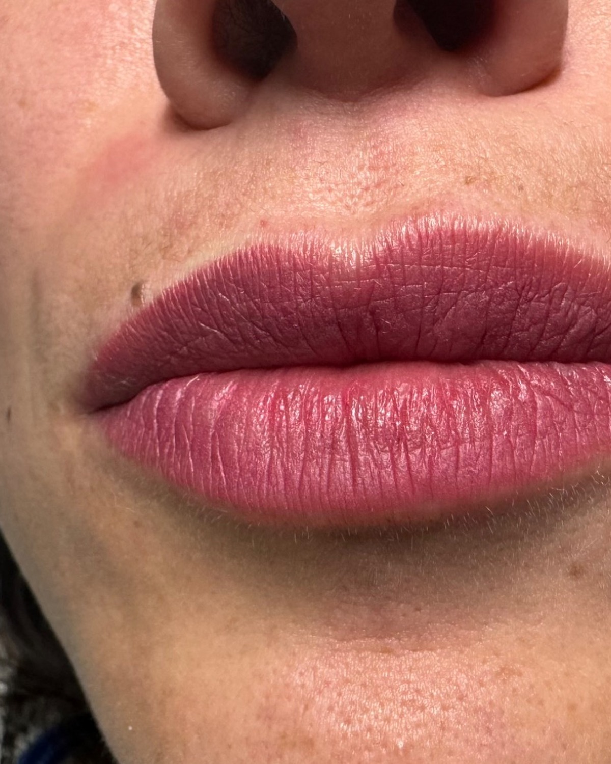 Lip blush permanent makeup close-up