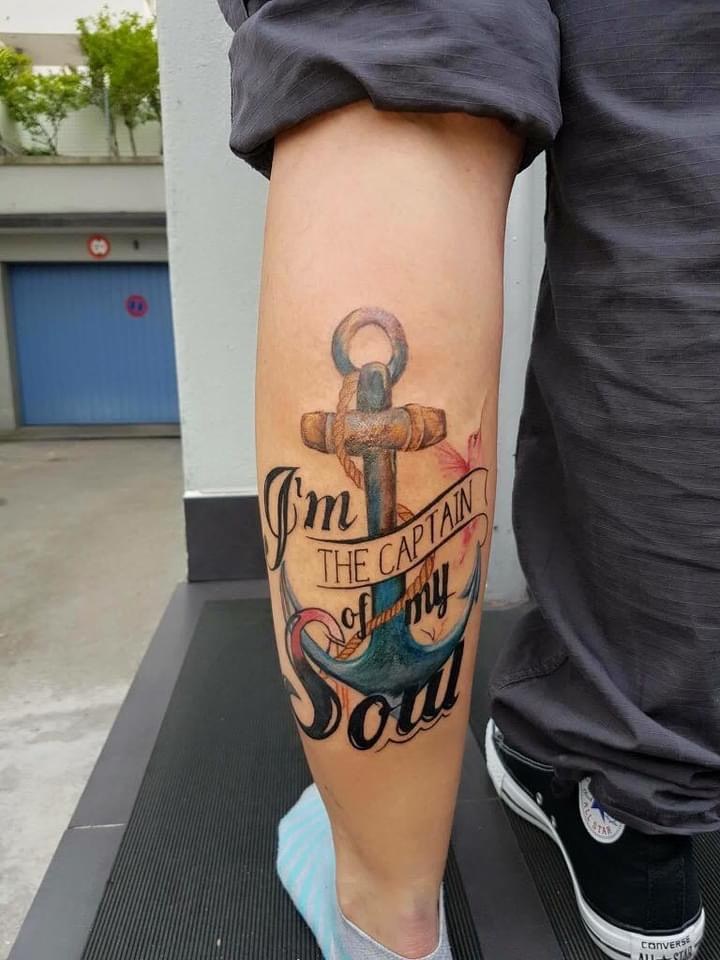 Anchor forearm tattoo